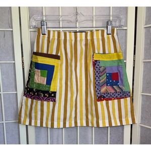 Mamie‎ Ruth USA Made Patchwork Boho Hippie Cottagecore Mini Skirt XS